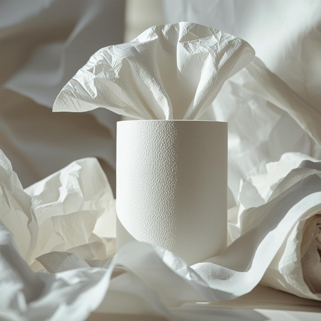 Soft and strong tissue paper for home use showing comfort and hygiene